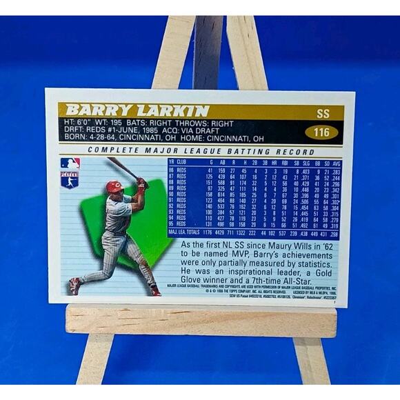 1996 1st First Topps CHROME #116 Barry Larkin MVP Chicago Cubs Iconic Set - Picture 7 of 11